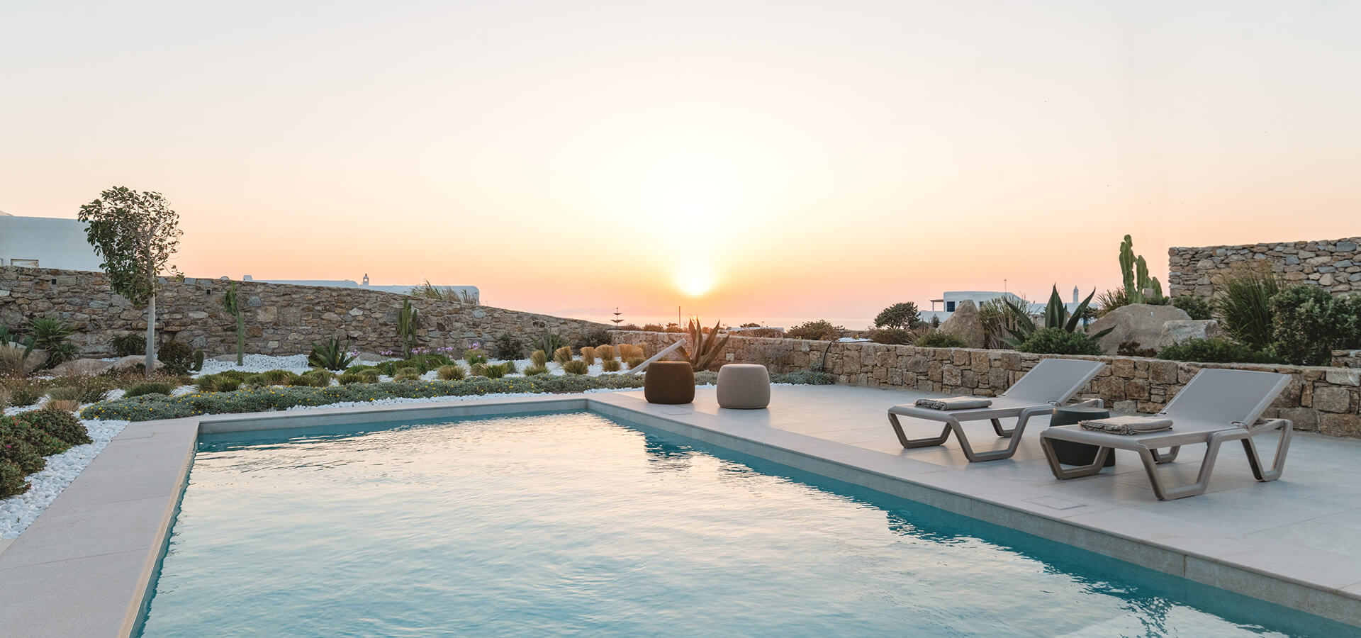 Sunset view from the pool area